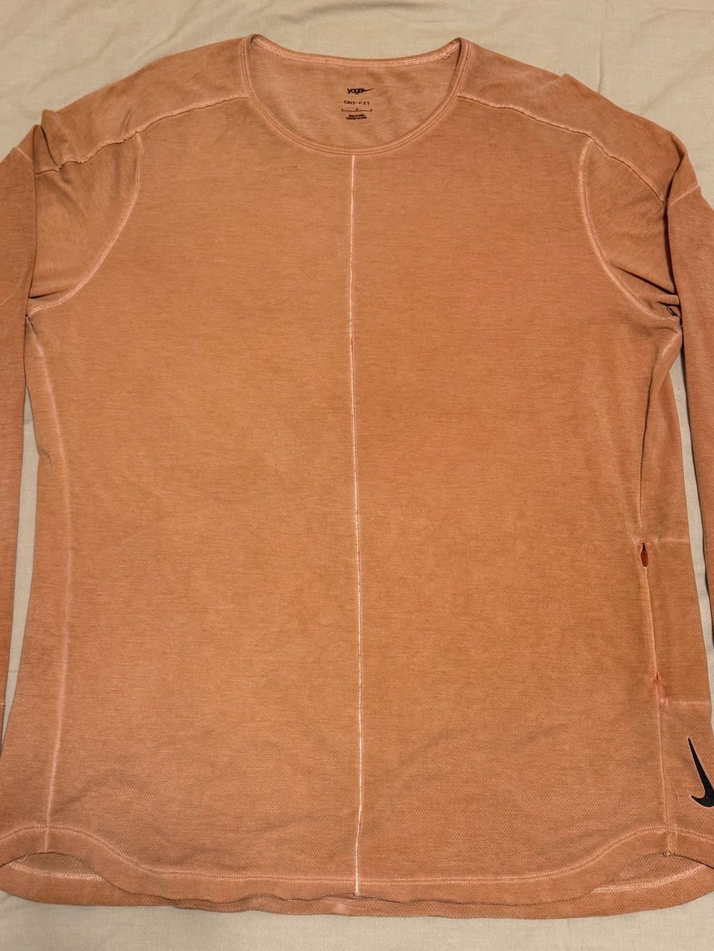 Nike Men’s Long-Sleeve Crew in Faded Peach-Orange